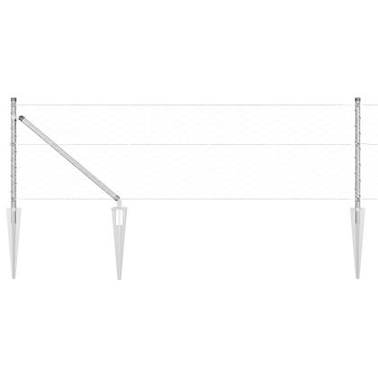 Оградa с колчета Сребрист 0.6 x 50 м Покрит със PVC стомана