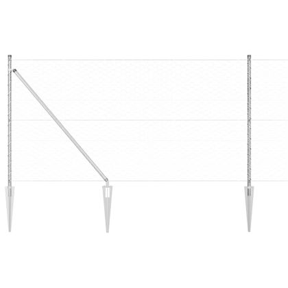 Оградa с колчета Сребрист 1 x 50 m Покрит със PVC стомана