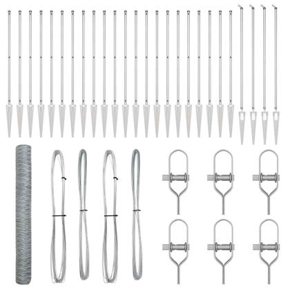 Оградa с колчета Сребрист 1.2 x 50 m Покрит със PVC стомана