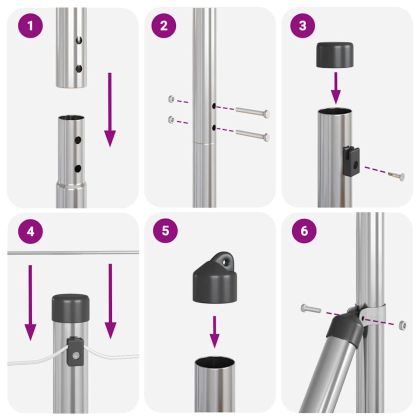 Оградa с колчета Сребрист 1.2 x 50 m Покрит със PVC стомана
