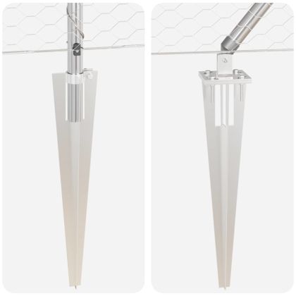 Оградa с колчета Сребрист 1.4 x 50 m Покрит със PVC стомана