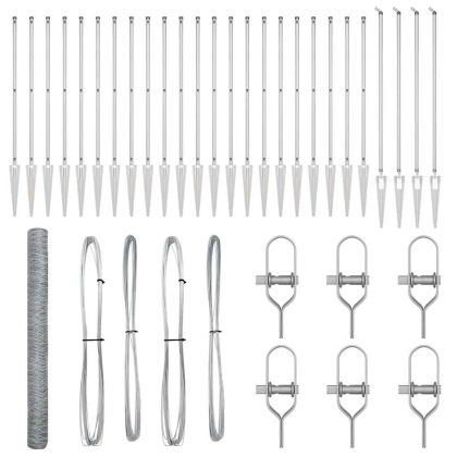 Оградa с колчета Сребрист 1.5 x 50 m Покрит със PVC стомана