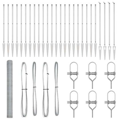 Оградa с колчета Сребрист 1.6 x 50 m Покрит със PVC стомана