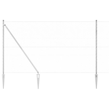 Оградa с колчета Сребрист 1.6 x 50 m Покрит със PVC стомана