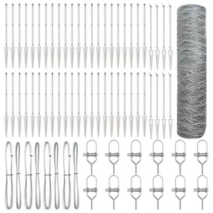 Стълб за ограда. Сребрист 100 x 0,4 м (36 мм мрежа) Стомана