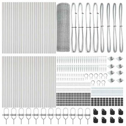 Оградa с колчета Сребрист 0.6 x 100 м Покрит със PVC стомана