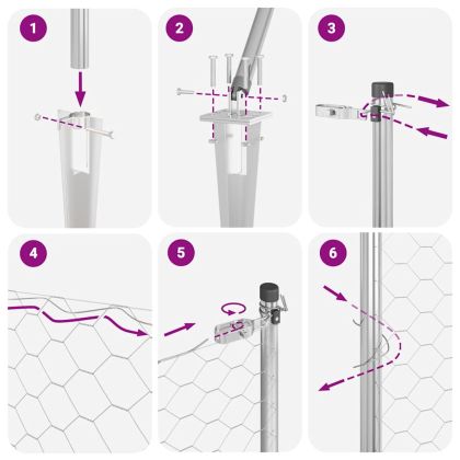 Оградa с колчета Сребрист 0.6 x 100 м Покрит със PVC стомана