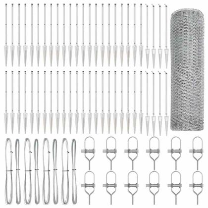 Оградa с колчета Сребрист 0.8 x 100 м Покрит със PVC стомана