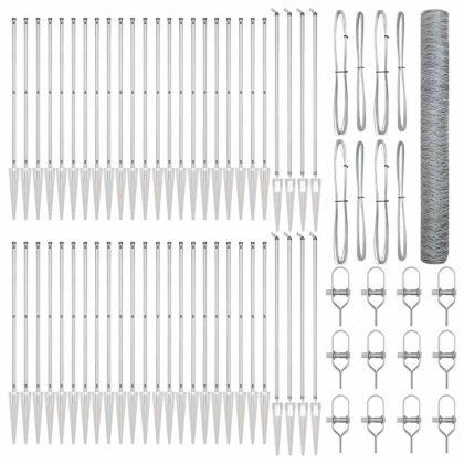 Оградa с колчета Сребрист 1.2 x 100 m Покрит със PVC стомана