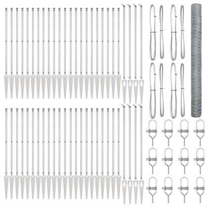 Оградa с колчета Сребрист 1.6 x 100 m Покрит със PVC стомана