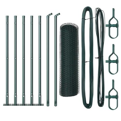 Оградa с колчета Зелен 0.6 x 10 м Покрит със PVC стомана