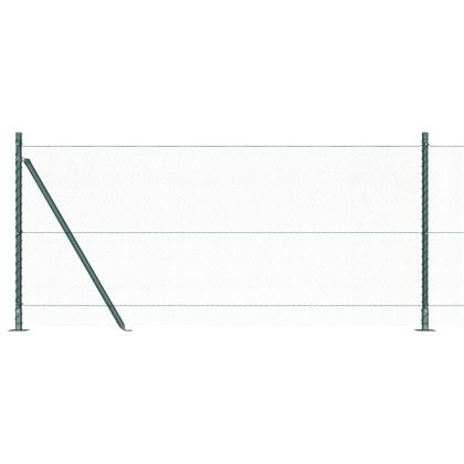 Оградa с колчета Зелен 1 x 10 m Покрит със PVC стомана