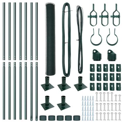 Оградa с колчета Зелен 1.2 x 10 m Покрит със PVC стомана