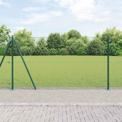 Оградa с колчета Зелен 1.2 x 50 m Покрит със PVC стомана