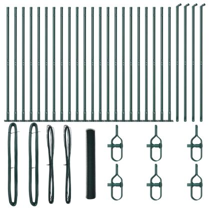 Оградa с колчета Зелен 1.2 x 50 m Покрит със PVC стомана