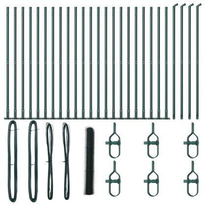 Оградa с колчета Зелен 1.2 x 50 m Покрит със PVC стомана