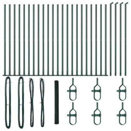 Стълб за ограда. Зелен 50 x 1,5 м (мрежа 13 мм) Стомана и PVC