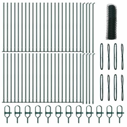 Оградa с колчета Зелен 0.8 x 100 м Покрит със PVC стомана