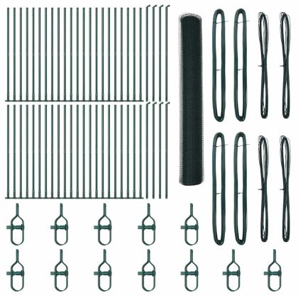 Оградa с колчета Зелен 1.2 x 100 m Покрит със PVC стомана