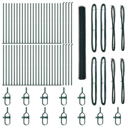 Оградa с колчета Зелен 1.5 x 100 м Покрит със PVC стомана