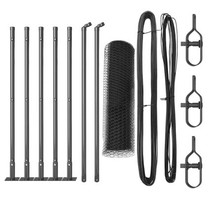 Оградa с колчета Сив 0.4 x 10 м Покрит със PVC стомана