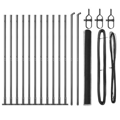Оградa с колчета Сив 1.4 x 25 m Покрит със PVC стомана