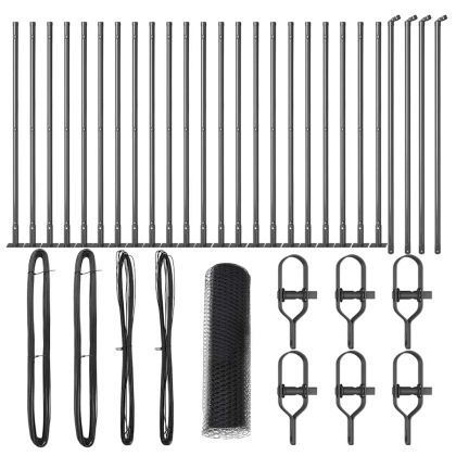 Оградa с колчета Сив 1 x 50 m Покрит със PVC стомана