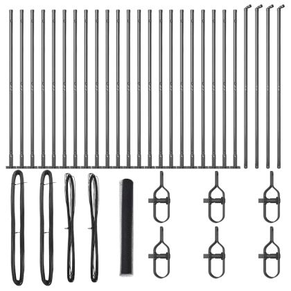 Оградa с колчета Сив 1.2 x 50 m Покрит със PVC стомана