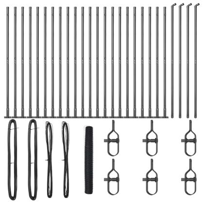 Оградa с колчета Сив 1.2 x 50 m Покрит със PVC стомана