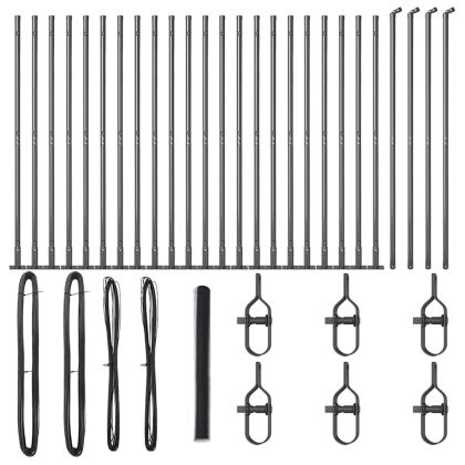 Оградa с колчета Сив 1.5 x 50 m Покрит със PVC стомана