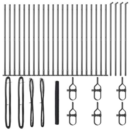 Оградa с колчета Сив 1.6 x 50 m Покрит със PVC стомана