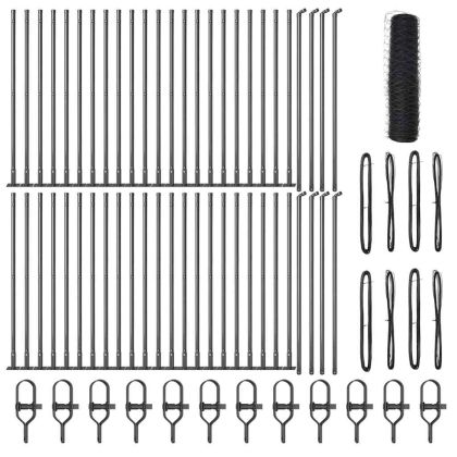 Оградa с колчета Сив 0.4 x 100 м Покрит със PVC стомана