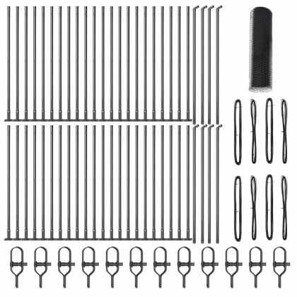 Оградa с колчета Сив 0.8 x 100 м Покрит със PVC стомана