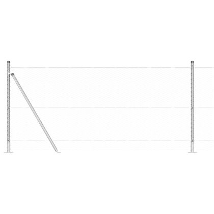 Оградa с колчета Сребрист 0.8 x 10 m Покрит със PVC стомана