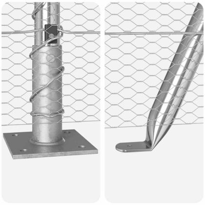 Оградa с колчета Сребрист 1 x 10 m Покрит със PVC стомана