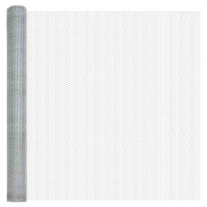 Оградa с колчета Сребрист 1.6 x 10 m Покрит със PVC стомана