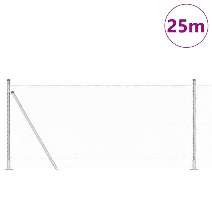 Оградa с колчета Сребрист 0.8 x 25 m Покрит със PVC стомана