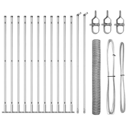 Оградa с колчета Сребрист 1 x 25 m Покрит със PVC стомана