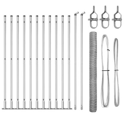 Оградa с колчета Сребрист 1.6 x 25 m Покрит със PVC стомана