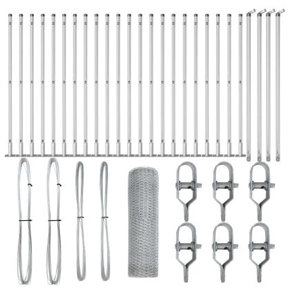 Оградa с колчета Сребрист 0.5 x 50 м Покрит със PVC стомана