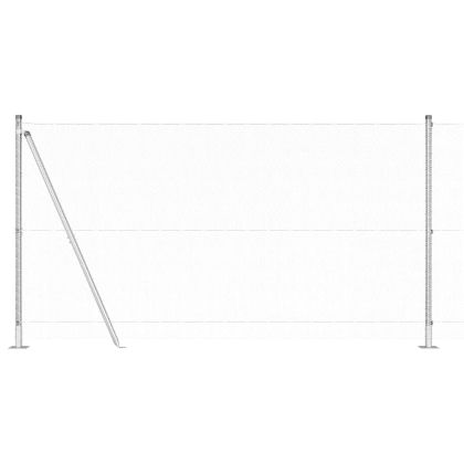 Оградa с колчета Сребрист 1.2 x 50 m Покрит със PVC стомана