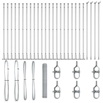 Оградa с колчета Сребрист 1.2 x 50 m Покрит със PVC стомана
