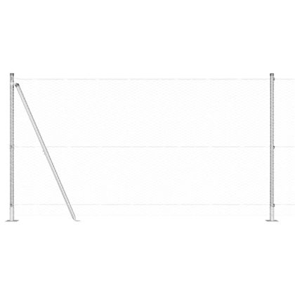 Оградa с колчета Сребрист 1.2 x 50 m Покрит със PVC стомана