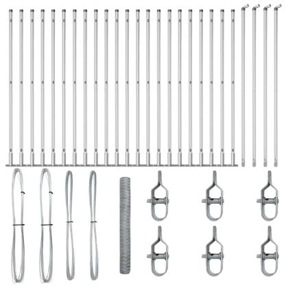 Оградa с колчета Сребрист 1.2 x 50 m Покрит със PVC стомана