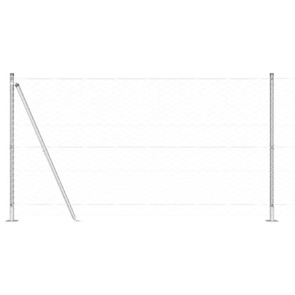 Оградa с колчета Сребрист 1.2 x 50 m Покрит със PVC стомана