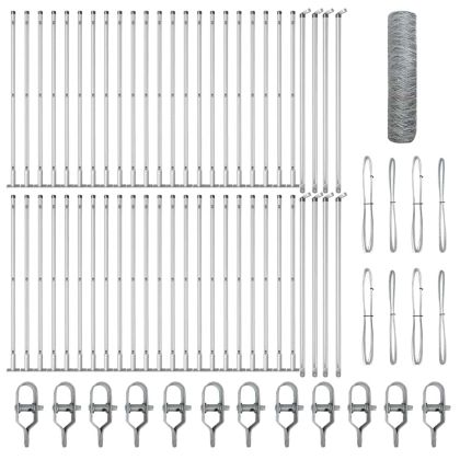 Оградa с колчета Сребрист 0.6 x 100 м Покрит със PVC стомана