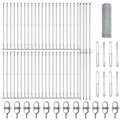 Оградa с колчета Сребрист 1 x 100 m Покрит със PVC стомана