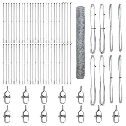 Оградa с колчета Сребрист 1.2 x 100 m Покрит със PVC стомана