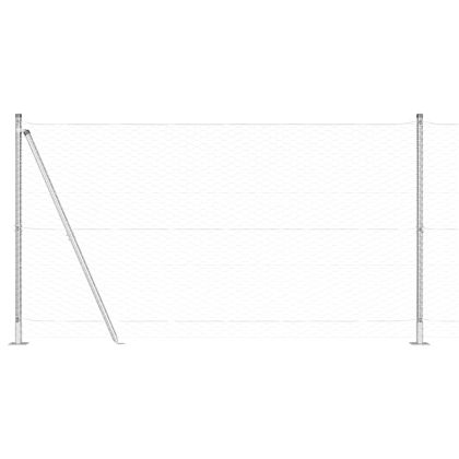 Оградa с колчета Сребрист 1.2 x 100 m Покрит със PVC стомана