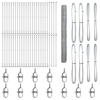 Оградa с колчета Сребрист 1.6 x 100 m Покрит със PVC стомана